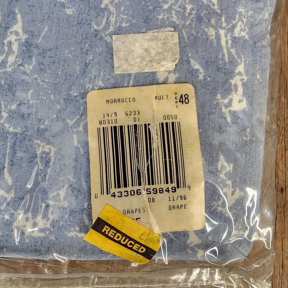 Vintage Cannon Living Legacies‎ Blue Rod Pocket Draperies with Tiebacks 84
